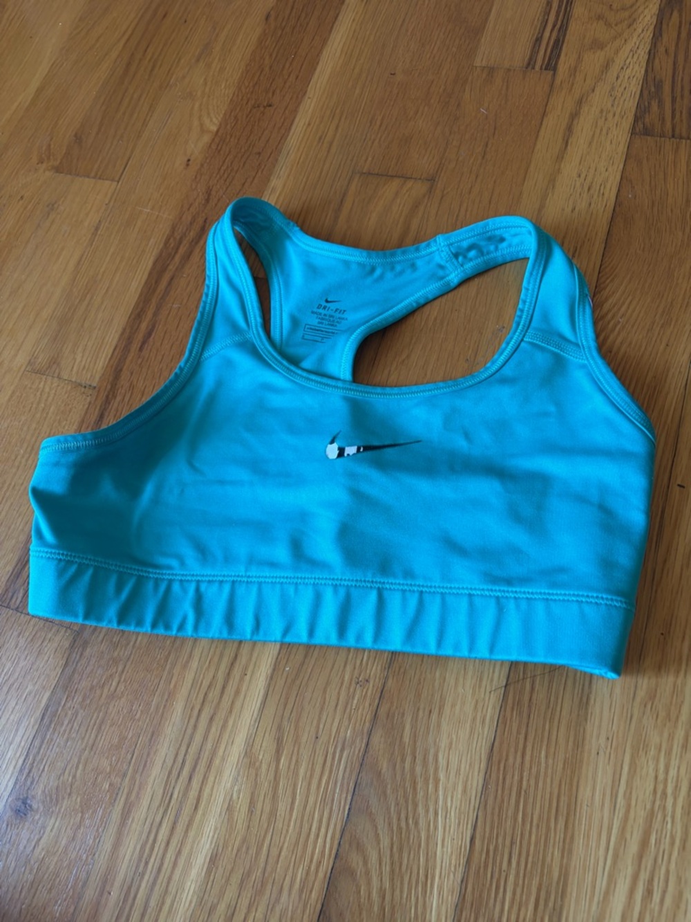 Nike Women's Turquoise Racerback Sports Bra with Swoosh